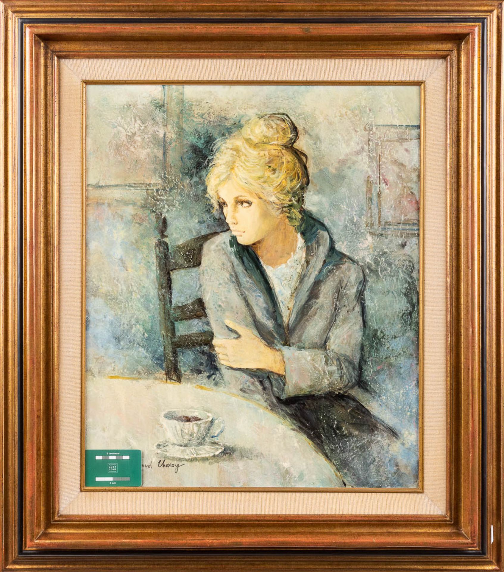 Bernard CHAROY (1931) 'Coffee' oil on canvas. (W: 51 x H: 82 cm) - Image 2 of 6