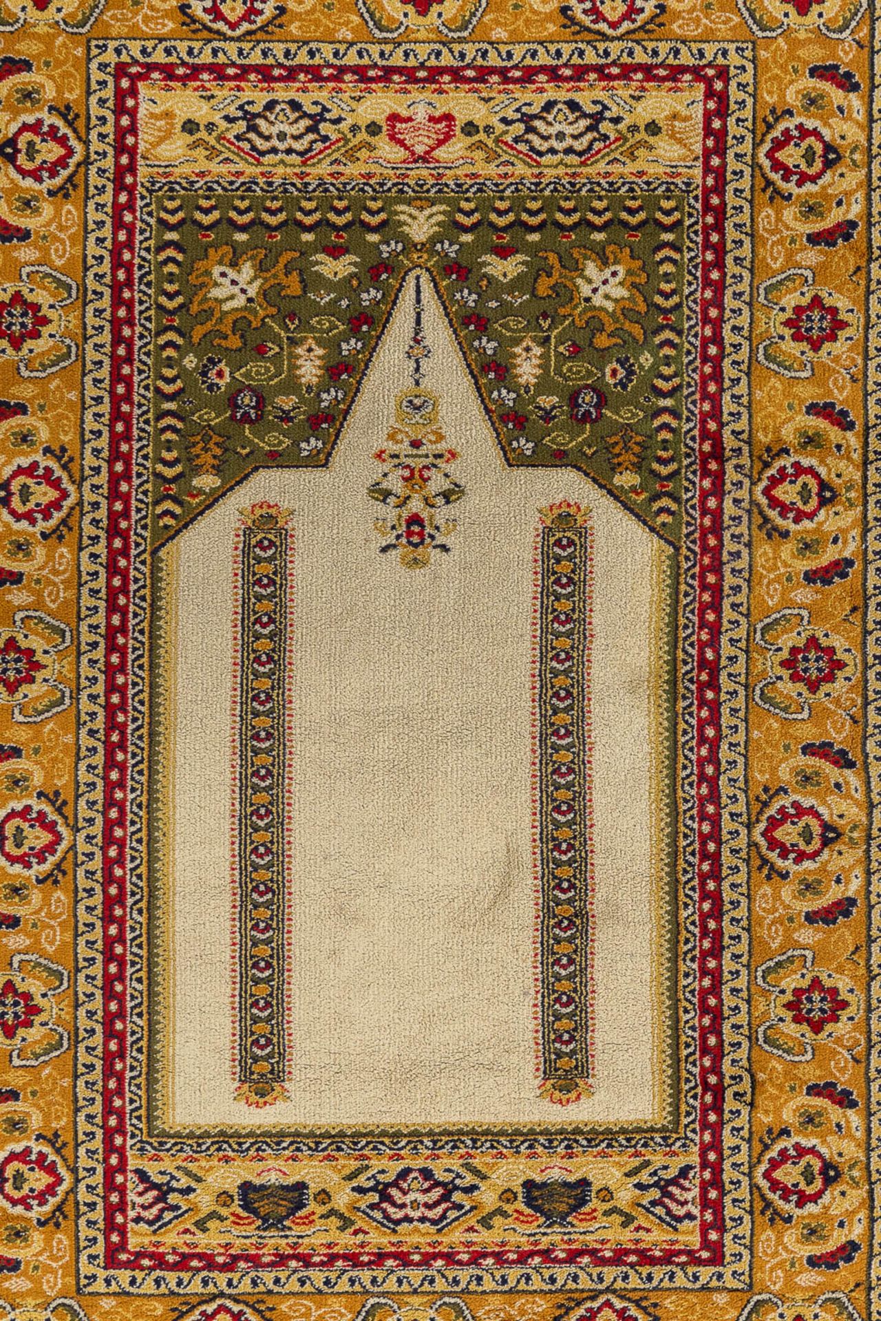 A collection of 3 Oriental hand-made carpets. Kashan and a prayer rug. (L: 180 x W: 119 cm) - Image 6 of 12