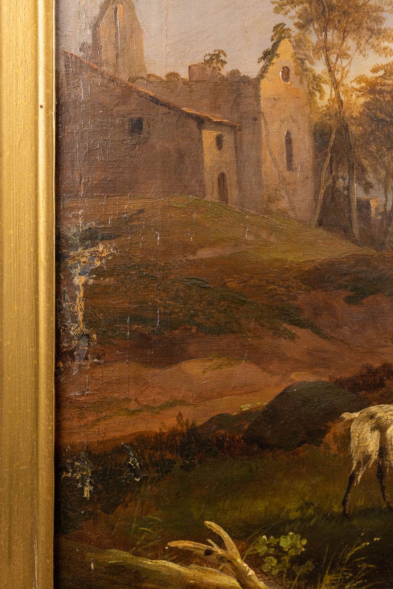 Albertus Gerardus BILDERS (1838-1865)(attr.) 'Landscape with cows' oil on canvas. (W: 63 x H: 76 cm) - Image 6 of 12