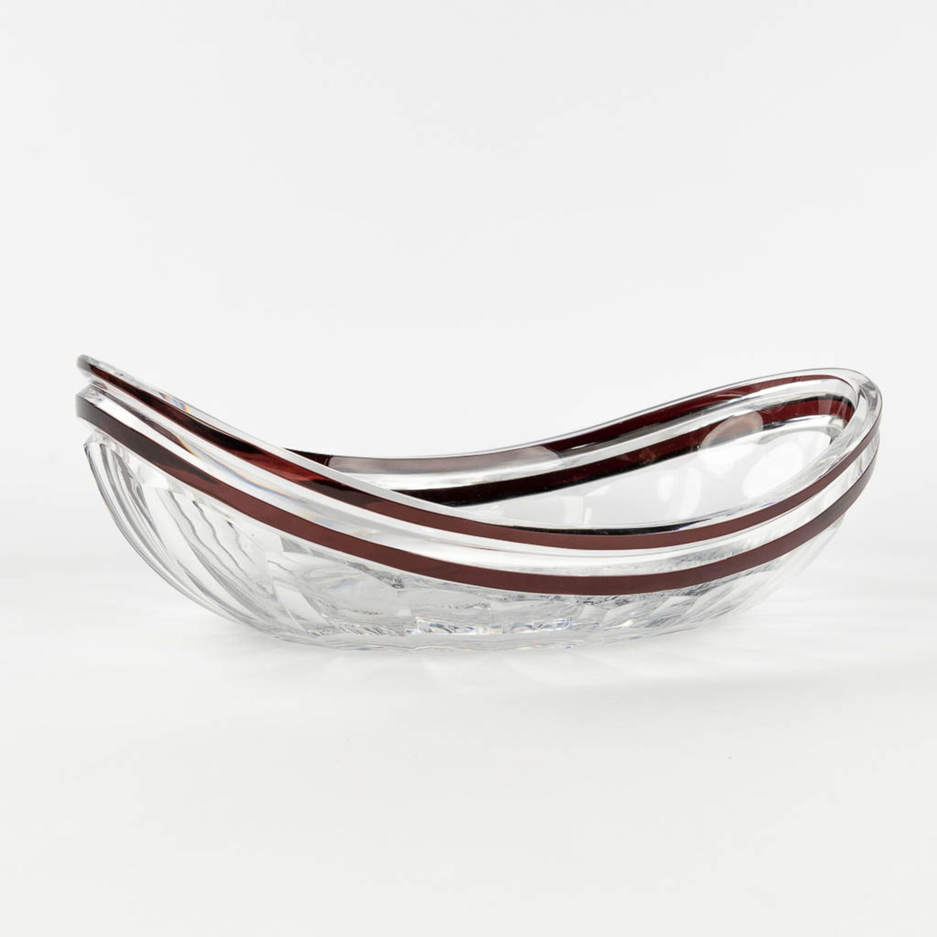 Val Saint Lambert, a bowl made of clear and brown glass, art deco style. Circa 1920-1930. (L: 19 x W - Image 3 of 10