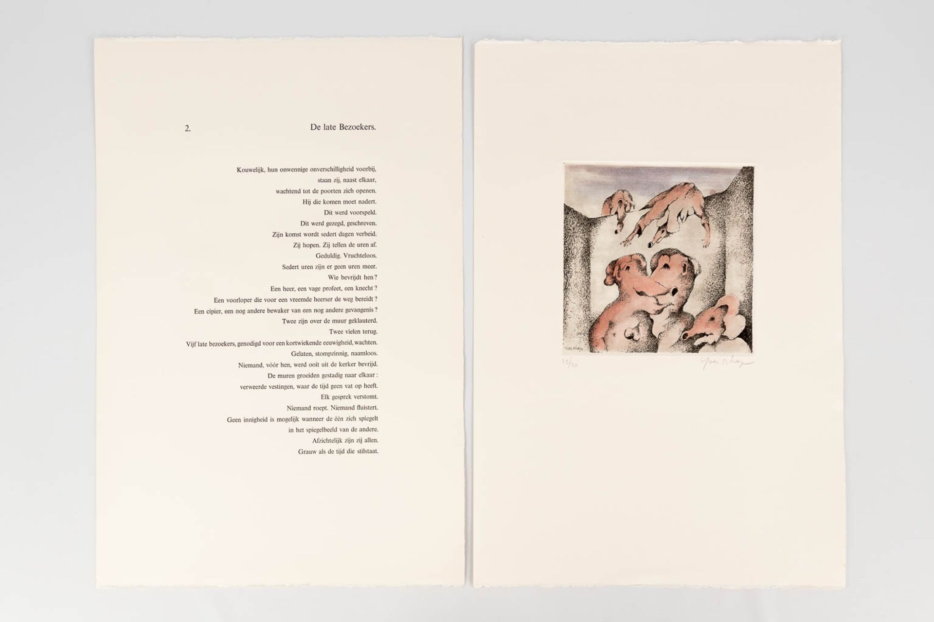 Yves RHAYÄ (1936-1995) 'Bereshit' A collection of poems and 14 serigraphs. 29/30. (L: 4 x W: 41 x H: - Image 11 of 24