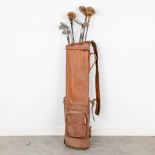 A collection of vintage golf clubs, Brassie Scotland &amp; Donaldson Glasgow. (H: 80 cm)