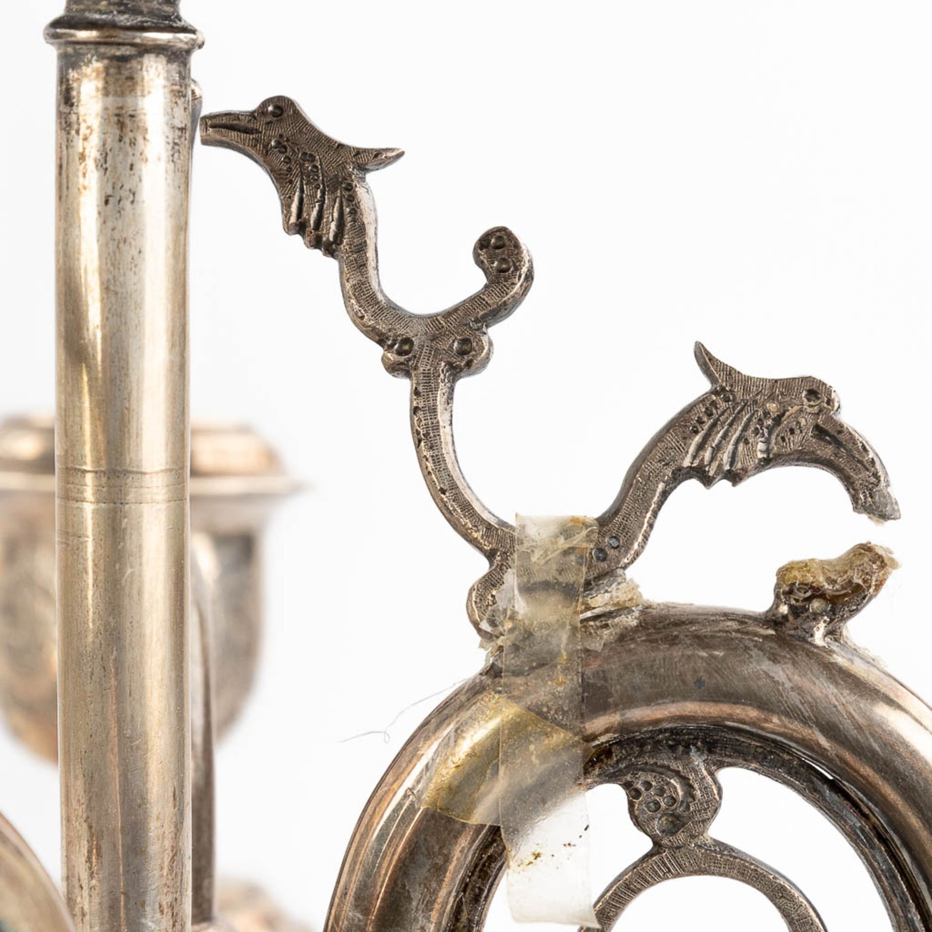 A pair of candelabra, silver, probably Middle-East. 3,650g. - Image 14 of 14