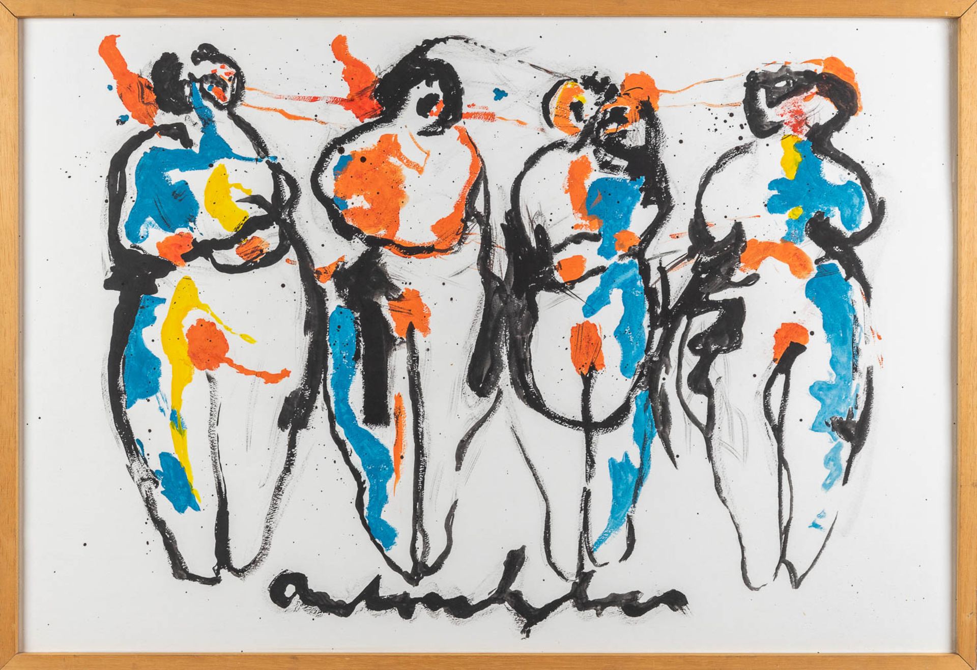 Anton HEIJBOER (1924-2005) '4 Figurines' watercolour on paper. (W: 108 x H: 74 cm) - Image 3 of 8