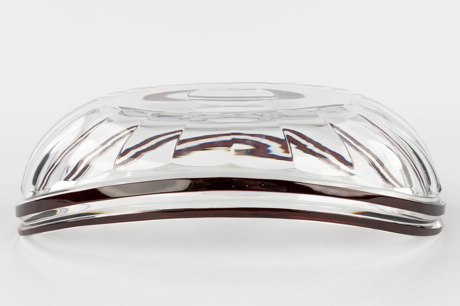 Val Saint Lambert, a bowl made of clear and brown glass, art deco style. Circa 1920-1930. (L: 19 x W - Image 10 of 10