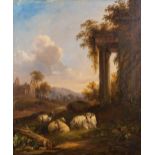 Albertus Gerardus BILDERS (1838-1865)(attr.) 'Landscape with cows' oil on canvas. (W: 63 x H: 76 cm)