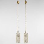 A pair of suspension lamps 'Venini Bamb'. (H: 43 x D: 16 cm)