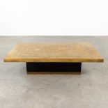 Georges MATHIAS (XX) 'Coffee Table' copper on wood. (L: 80 x W: 130 x H: 34 cm)