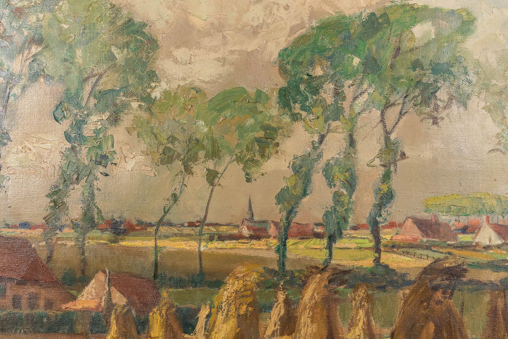 Alidor GEVAERT (1911-1997) 'Boerderij met Vlasschoven' oil on canvas. (W: 120 x H: 100 cm) - Image 5 of 7