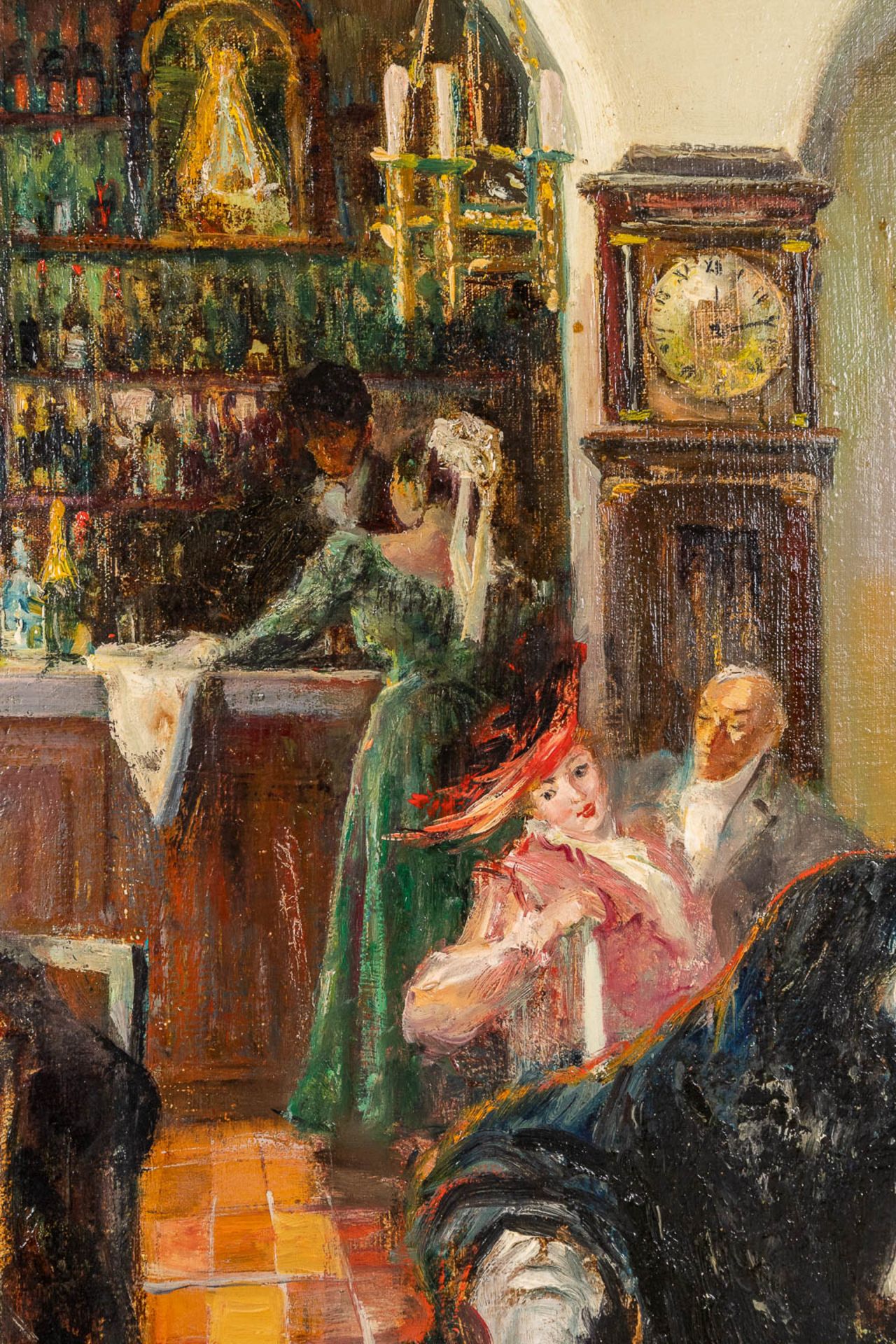 Alfredo PALMERO (1901-1991) 'Tavern' oil on canvas. (L: 81 x W: 116 cm) - Image 6 of 11