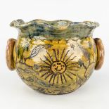 A Cache pot made of Flemish Earthenware, Bredene. 19th century. (L: 36,5 x W: 40 x H: 28 cm)