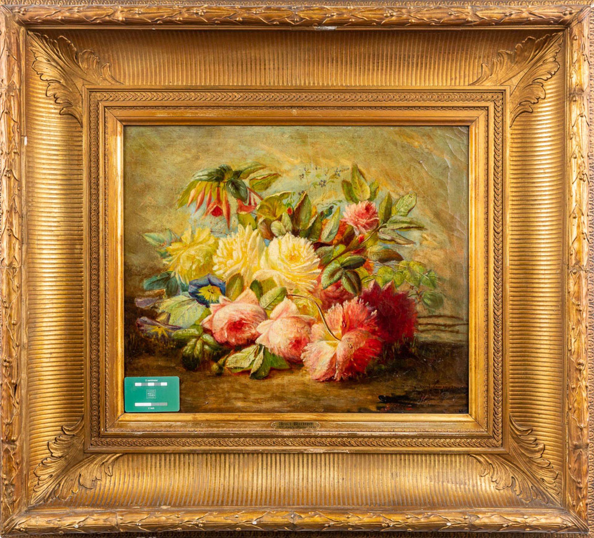 Henri ROBBE (1807-1899) 'Flower' oil on canvas. (W: 55 x H: 46 cm) - Image 2 of 11