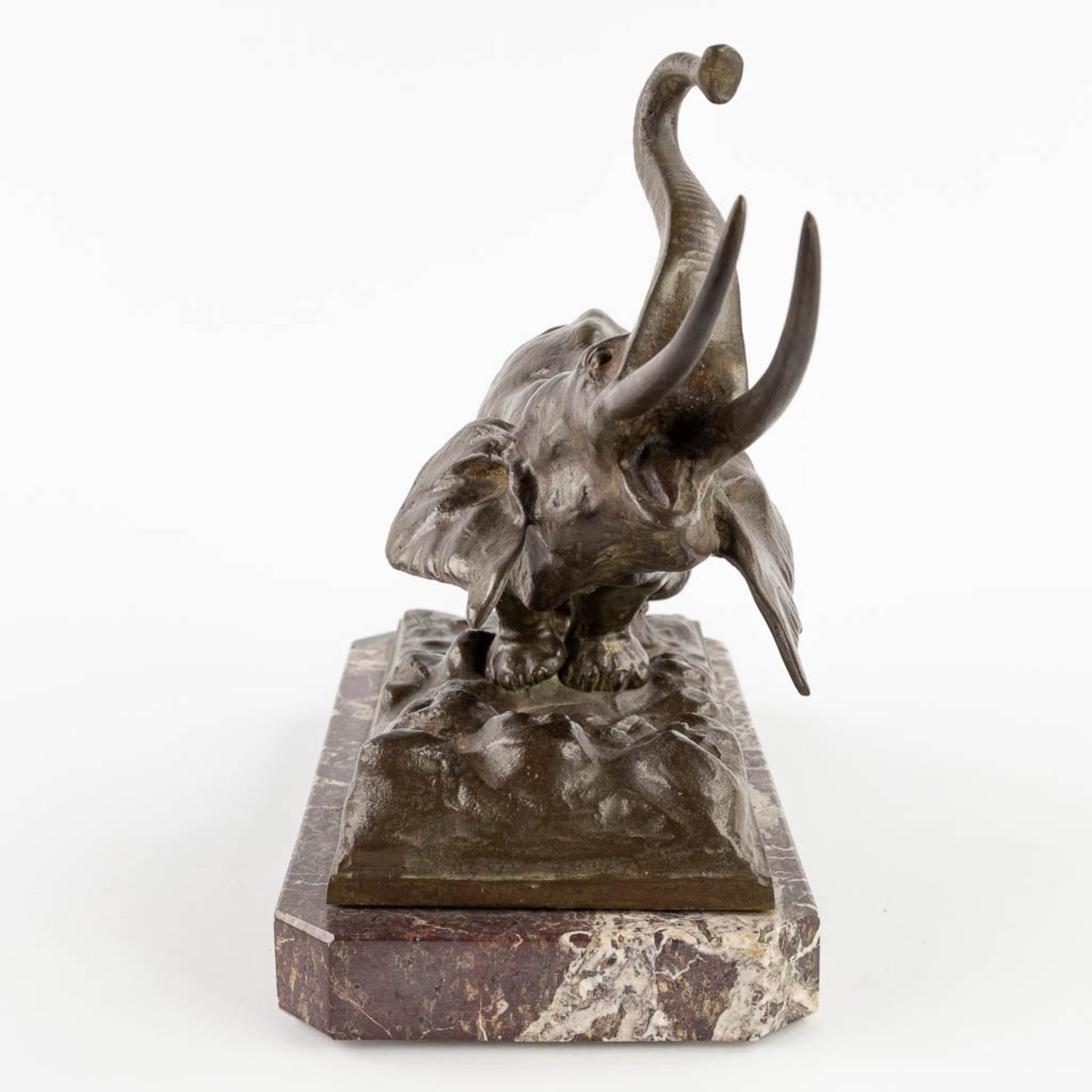 Sylvain NORGA (1892-1968) 'Chained Elephant' patinated bronze. (L: 15 x W: 34 x H: 25,5 cm) - Image 6 of 10