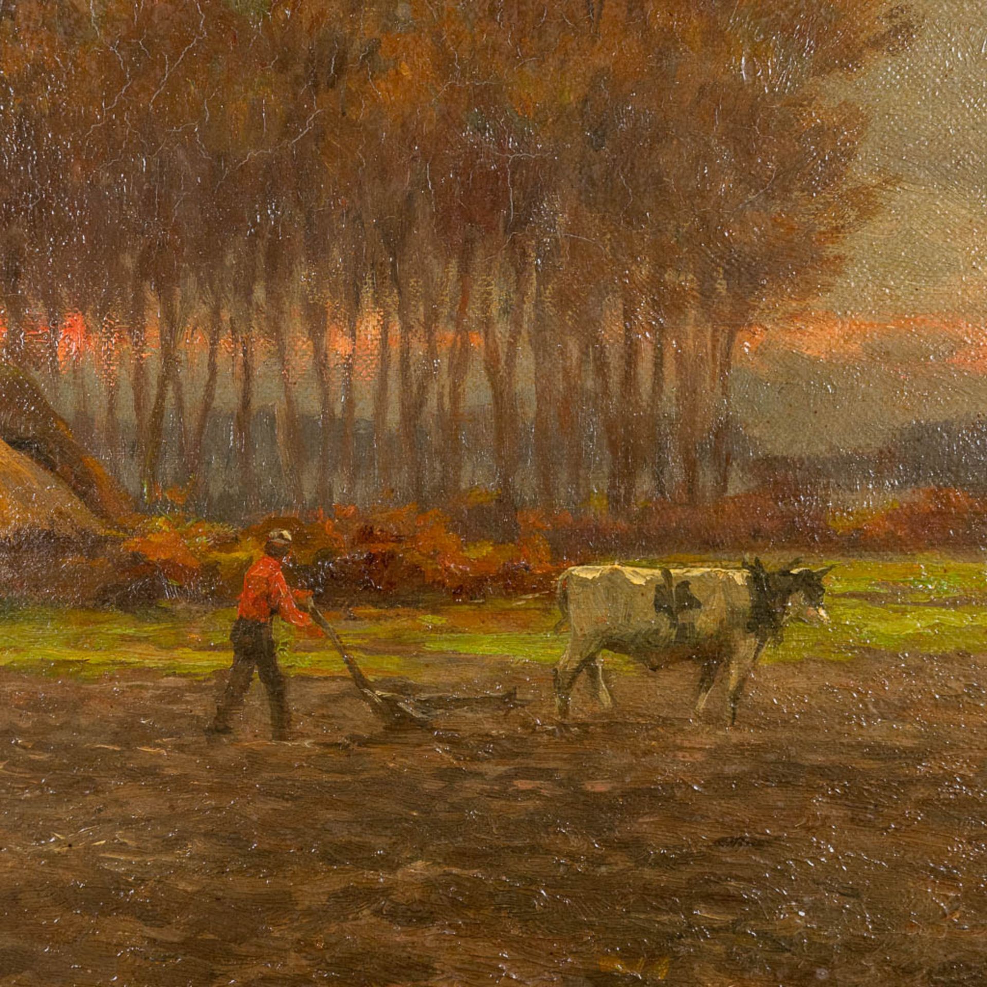 Henri HOUBEN (1858-1931) 'Brabant Horses' oil on canvas. 1897. (W: 167 x H: 106 cm) - Image 8 of 9