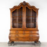 A Dutch 'Buikcabinet' display cabinet with 4 drawers, The Netherlands, circa 1800. (L: 44 x W: 176 x