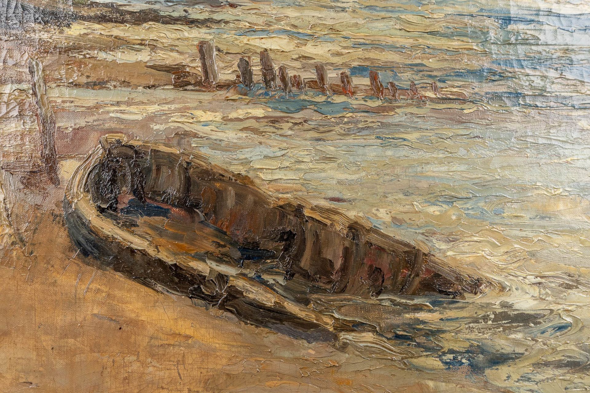 Willem DELSAUX (1862-1945) 'Le Grammeling Overflakee (Zélande)' oil on canvas. 1911. (W: 69 x H: 97 - Image 6 of 9