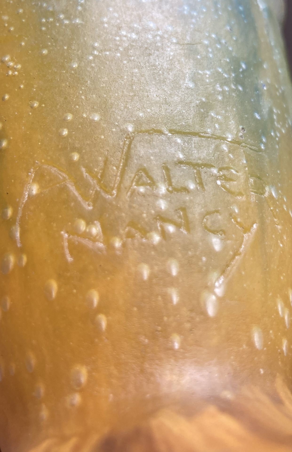 Amalric WALTER &amp; Henry BERGE (XIX-XX) 'Plum Vase' pate de verre. (H: 20 x D: 12 cm) - Image 14 of 14