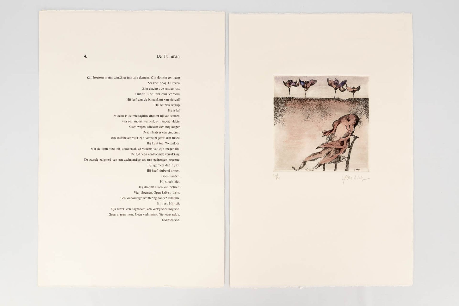 Yves RHAYÄ (1936-1995) 'Bereshit' A collection of poems and 14 serigraphs. 29/30. (L: 4 x W: 41 x H: - Image 13 of 24