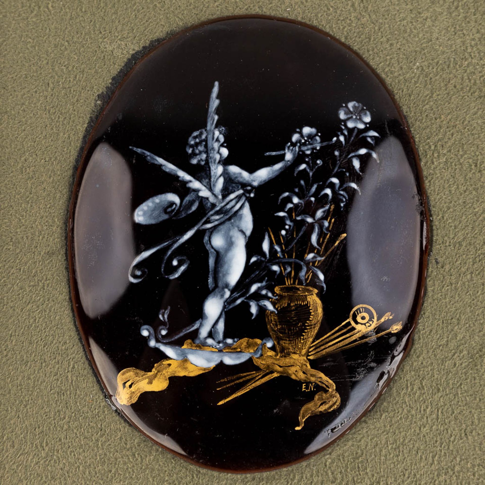 A collection of 4 plaques, enamel on copper, Limoges, France. 20th century. (W: 22 x H: 27,5 cm) - Image 16 of 19