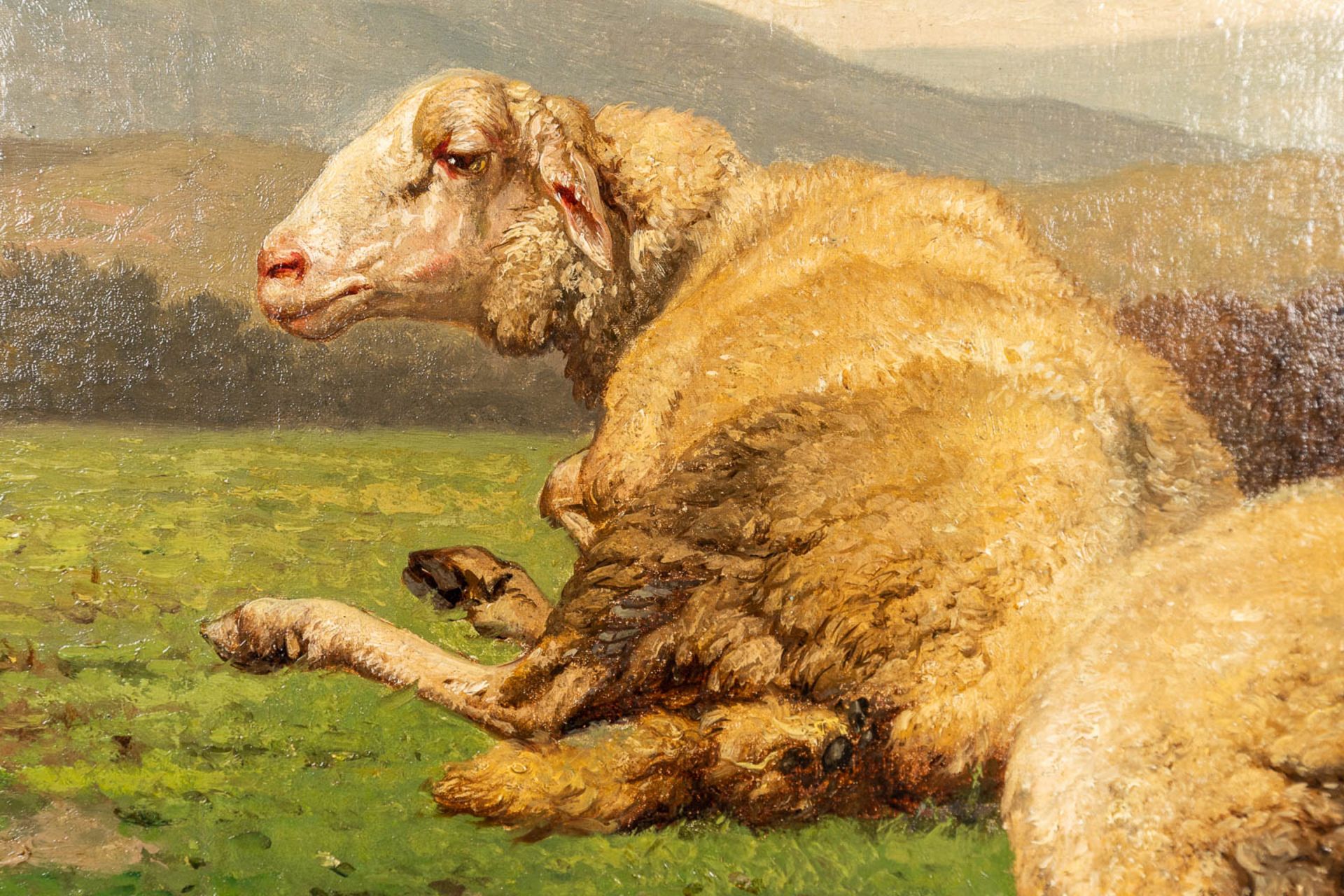 Louis ROBBE (1806-1887) 'The Black Sheep' a painting, oil on canvas. (W: 70 x H: 46 cm) - Image 4 of 7