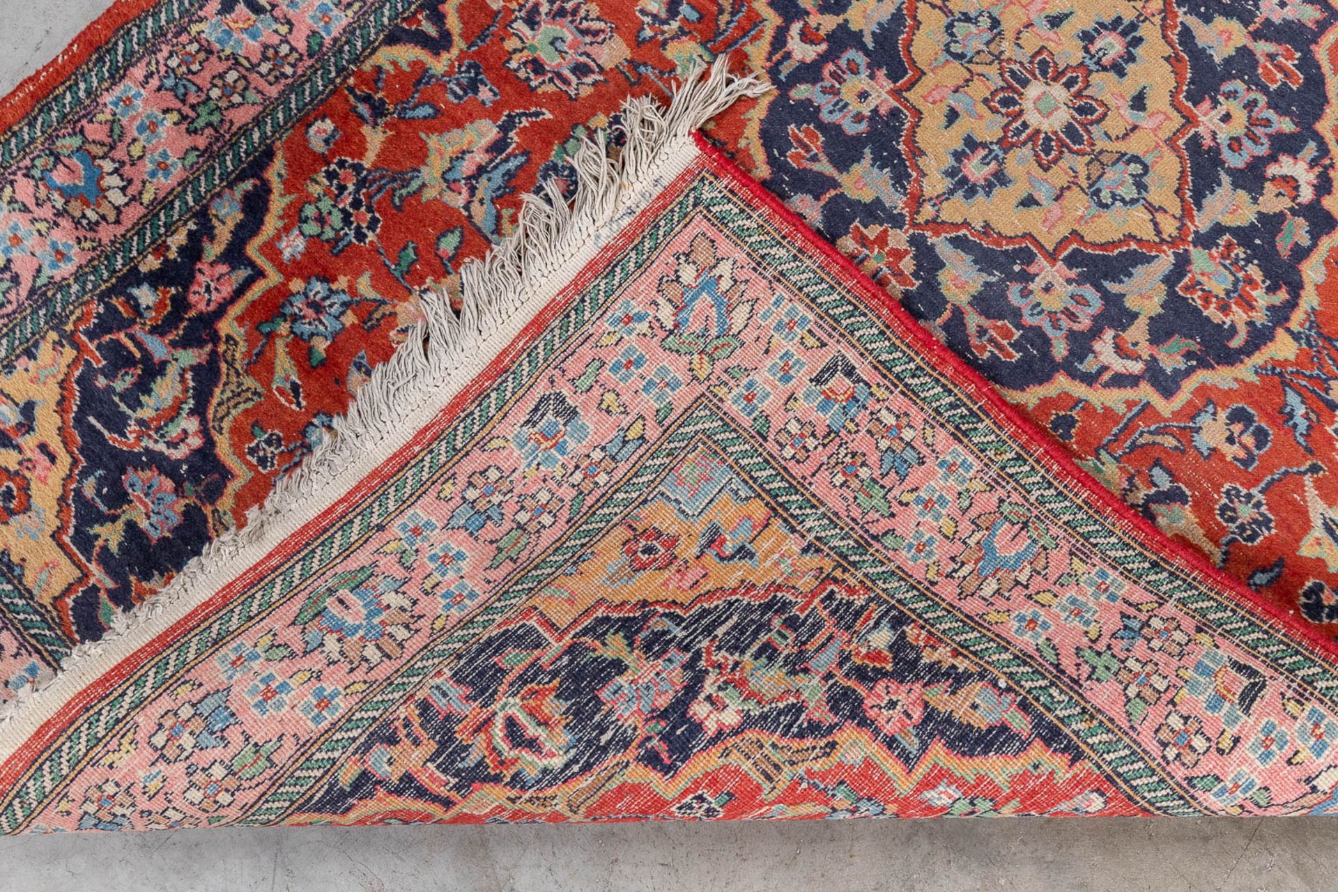 A collection of 3 Oriental hand-made carpets. Kashan and a prayer rug. (L: 180 x W: 119 cm) - Image 12 of 12