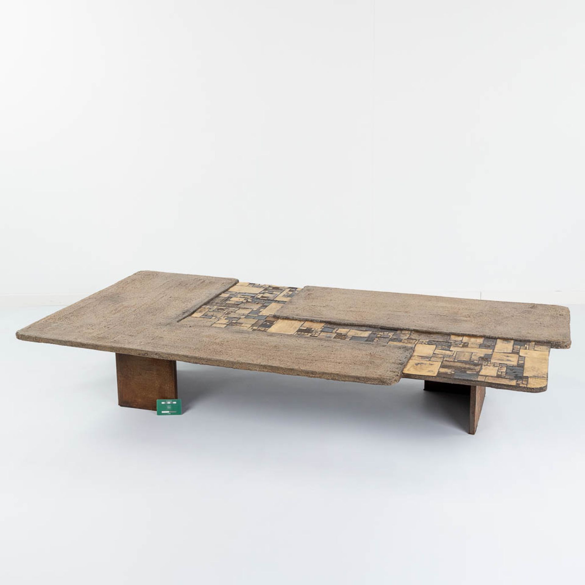 Pia MANU (XX) 'Coffee Table' gold glaze tiles and ceramics. Circa 1960. (L: 86 x W: 175 x H: 32 cm) - Image 2 of 19