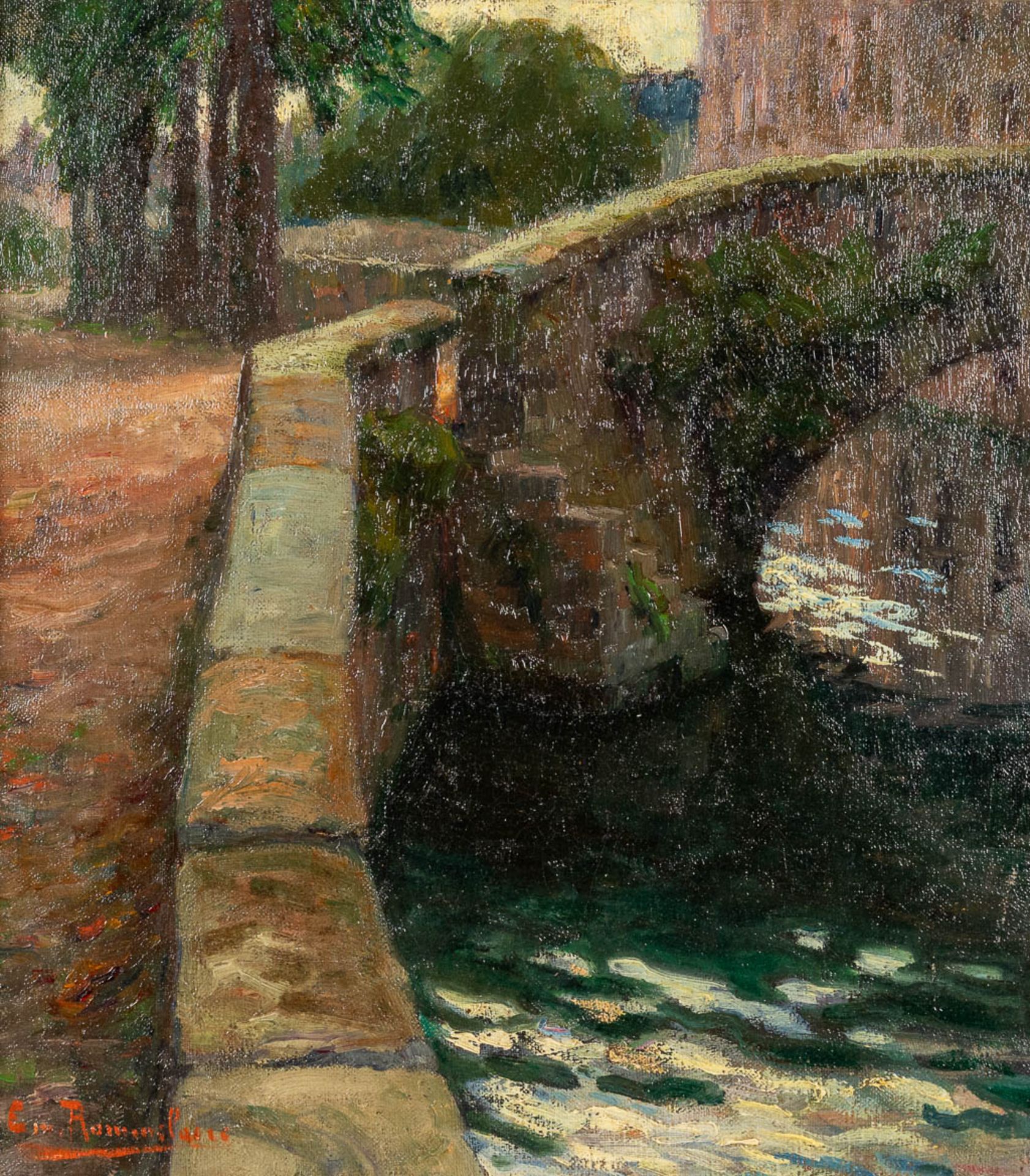 Emile ROMMELAERE (1873-1961) 'Groenerei' oil on canvas. (W: 40 x H: 45 cm)