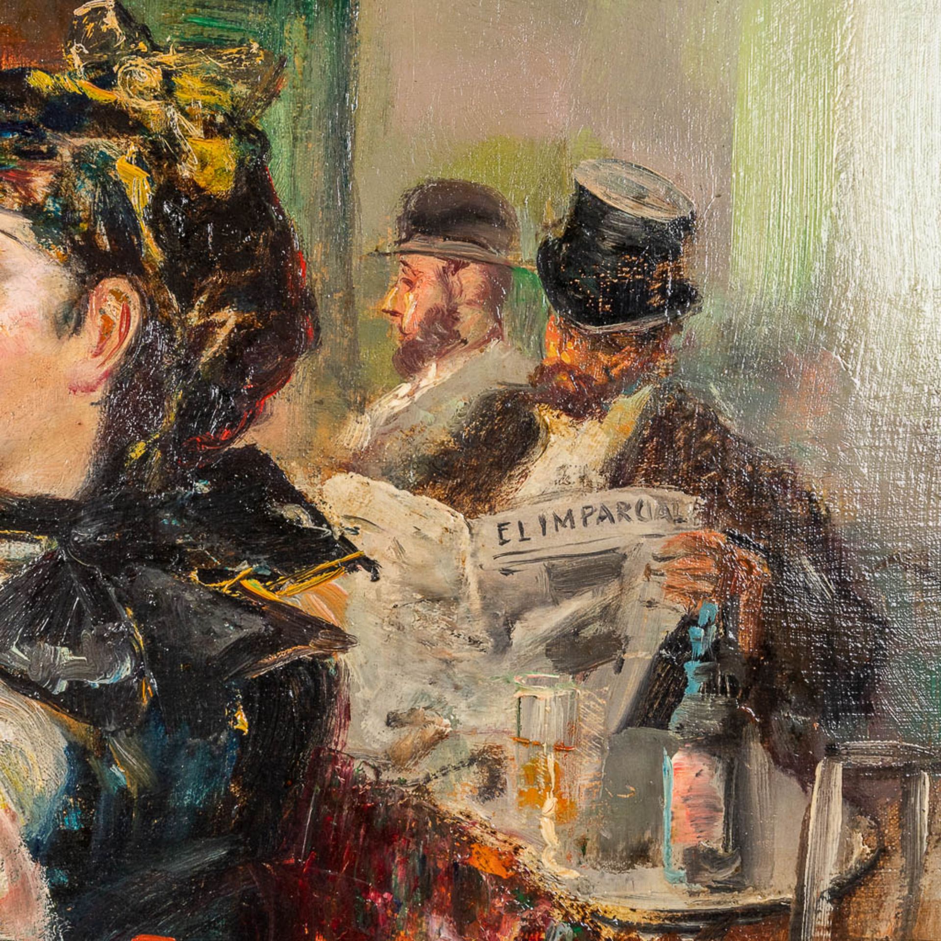 Alfredo PALMERO (1901-1991) 'Tavern' oil on canvas. (L: 81 x W: 116 cm) - Image 8 of 11