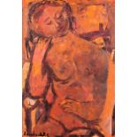 Constant LAMBRECHT (1915-1993) 'Nude' oil on canvas. (W: 60 x H: 88 cm)