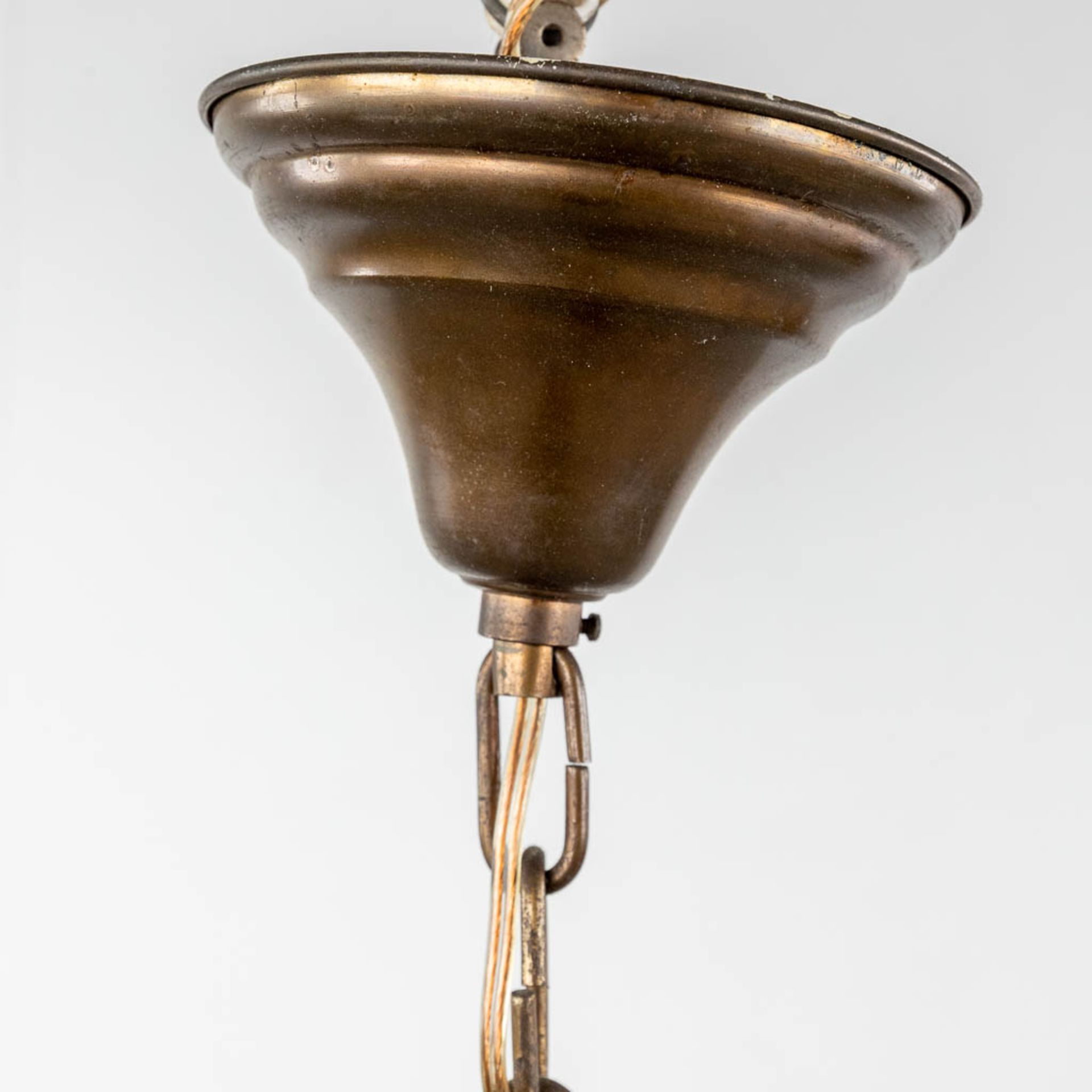 A hall lamp, bronze decorated with glass. 19th century. (H: 60 x D: 50 cm) - Bild 9 aus 9