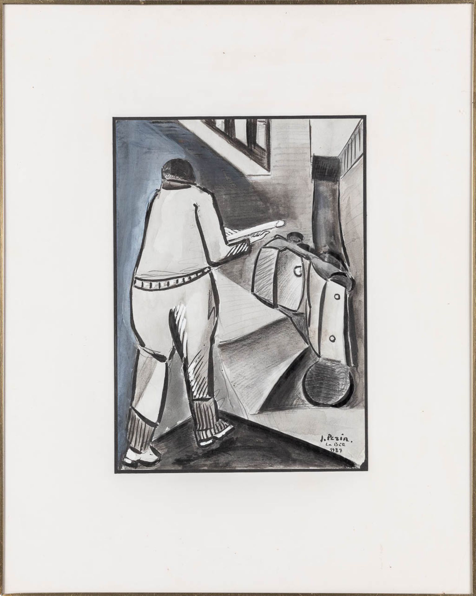 Jacques PERIN (1936) 'La Bte', watercolour on paper. 1987. (W: 21,5 x H: 30 cm) - Image 3 of 5