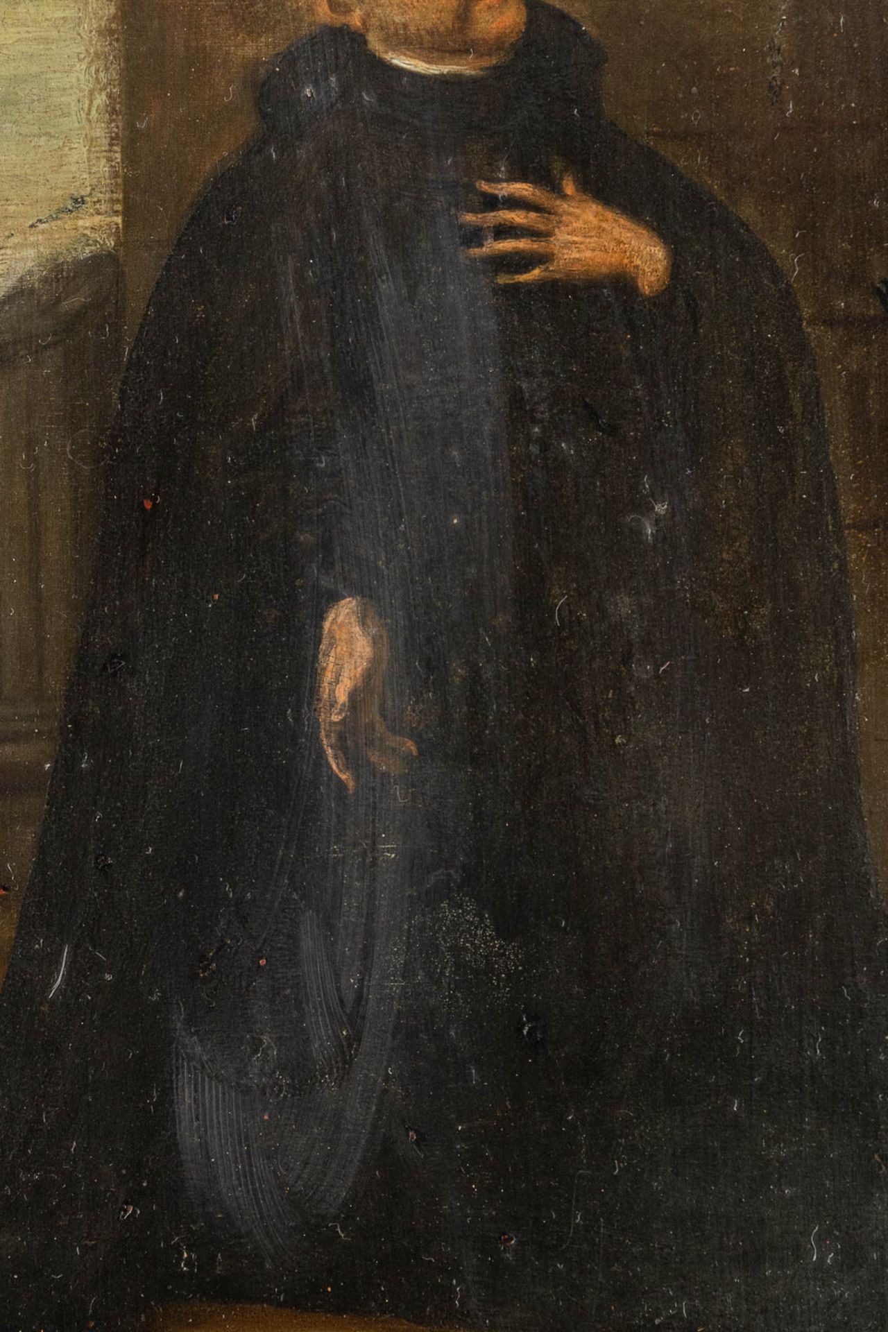 The vision of a saint, an antique painting, oil on copper. 17th century. (W: 17 x H: 22,5 cm) - Image 6 of 7