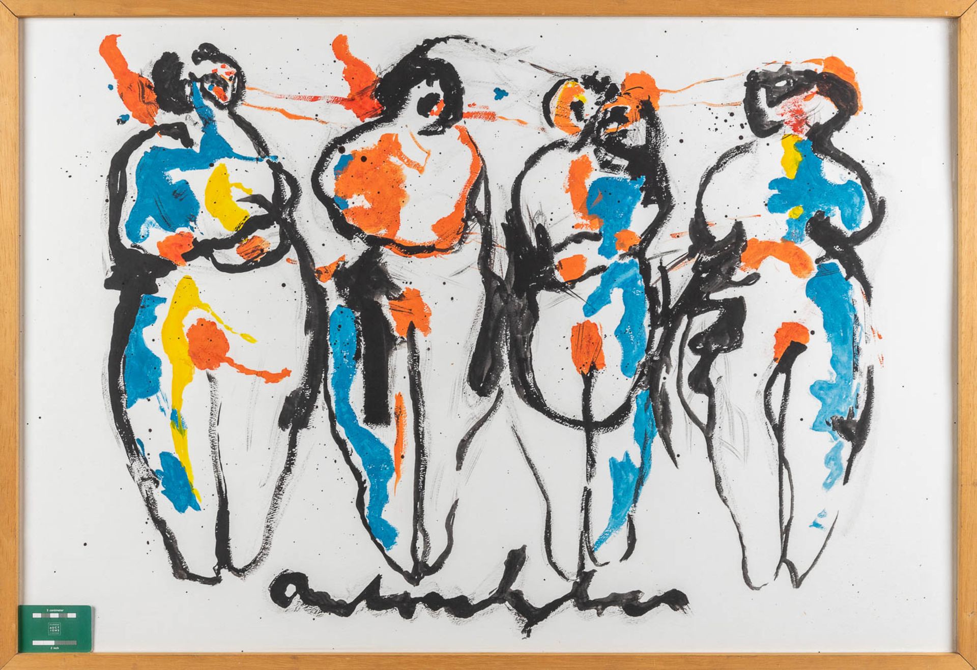 Anton HEIJBOER (1924-2005) '4 Figurines' watercolour on paper. (W: 108 x H: 74 cm) - Image 2 of 8