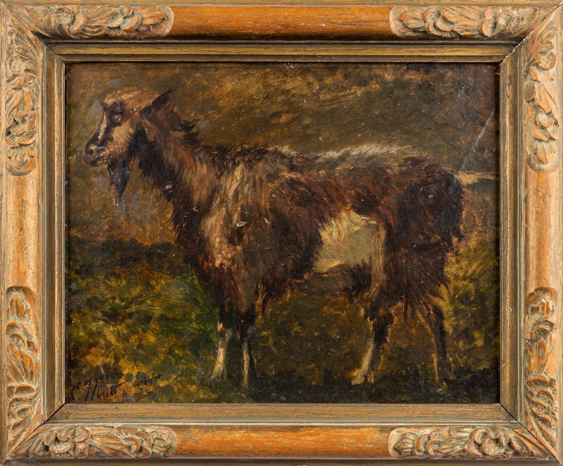 Edouard WOUTERMAERTENS (1819-1897) 'Ram' oil on board. (W: 38 x H: 30 cm) - Image 3 of 7