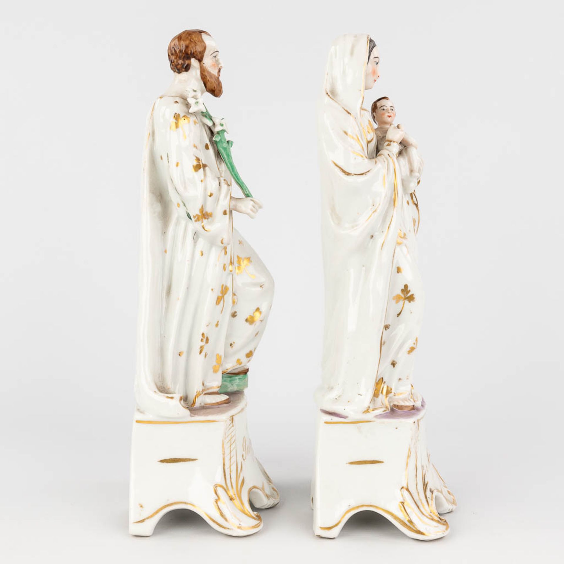 A porcelain figurine of Mary and Joseph, made in Andenne, Belgium. (H: 32 cm) - Image 4 of 13