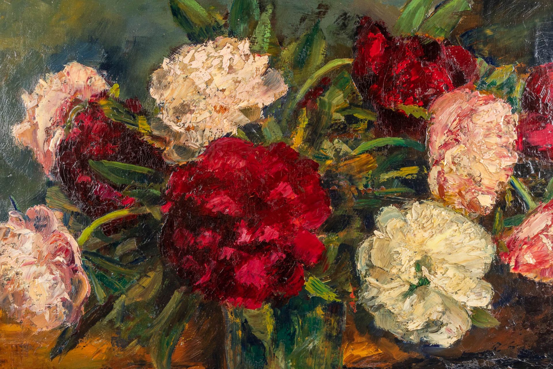 Albert STEEL (c.1915) 'Flowers' oil on canvas. 1952. (W: 50 x H: 65 cm) - Image 4 of 6