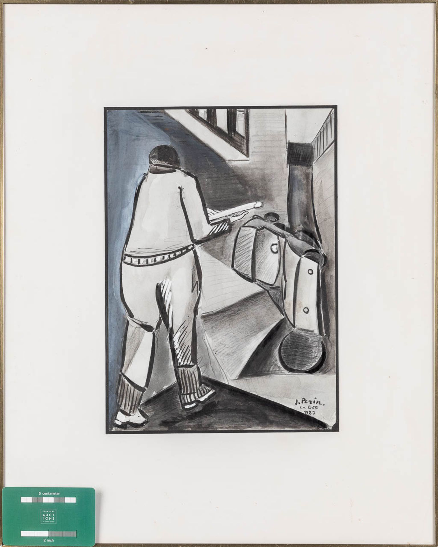 Jacques PERIN (1936) 'La Bte', watercolour on paper. 1987. (W: 21,5 x H: 30 cm) - Image 2 of 5