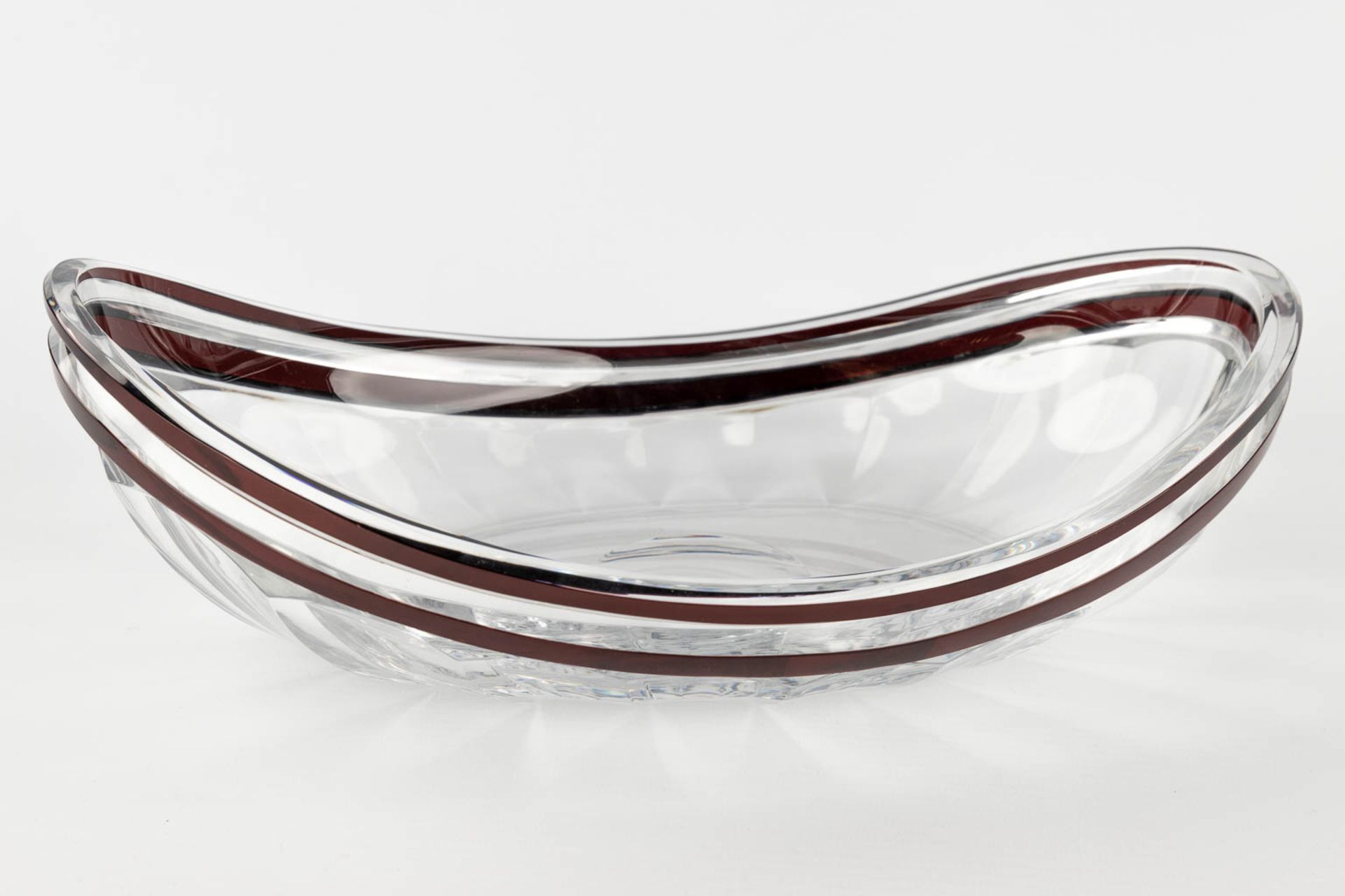 Val Saint Lambert, a bowl made of clear and brown glass, art deco style. Circa 1920-1930. (L: 19 x W - Image 7 of 10