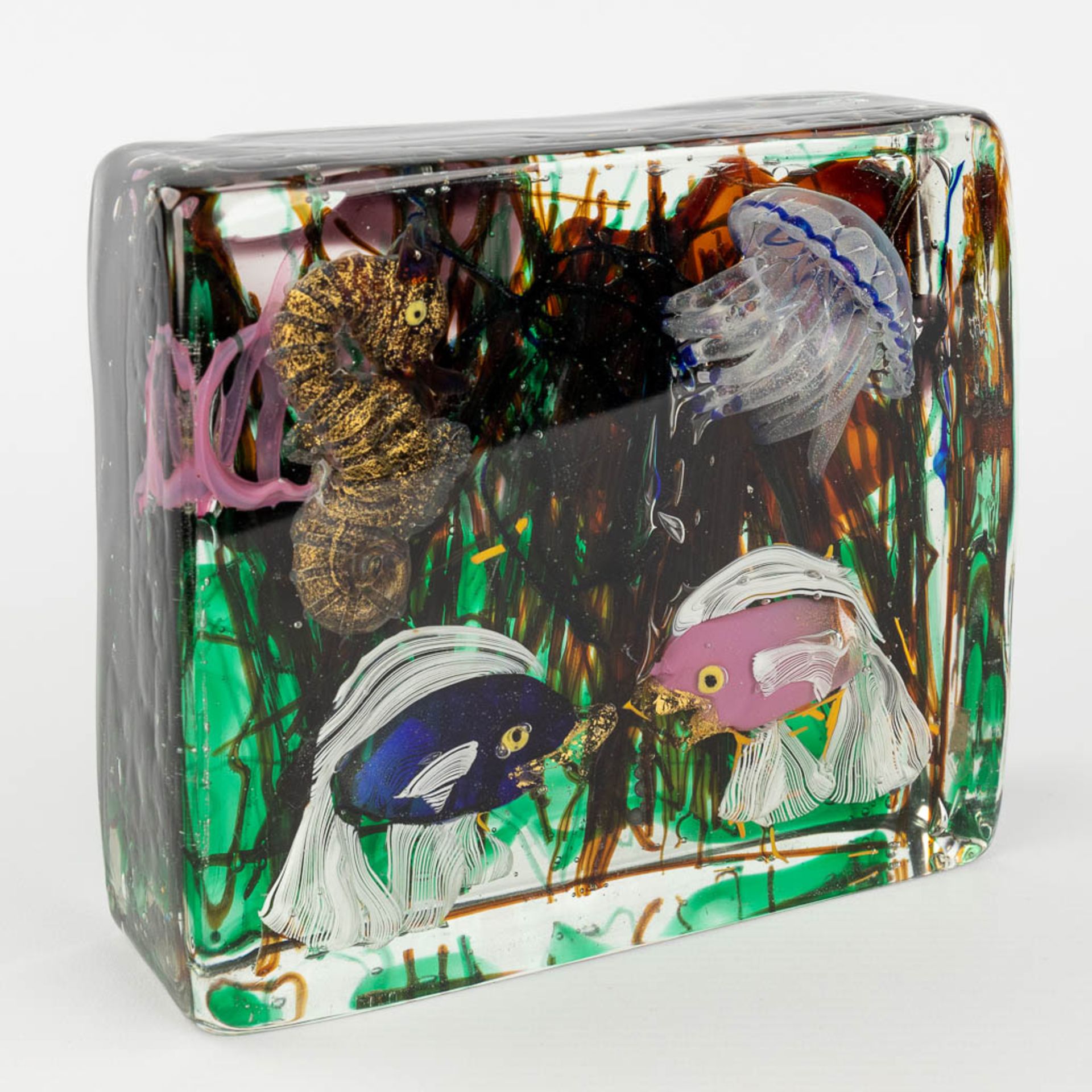 Vetri Cenedese Murano, a vintage aquarium, glass. (L: 6,5 x W: 18 x H: 16,5 cm) - Image 3 of 14