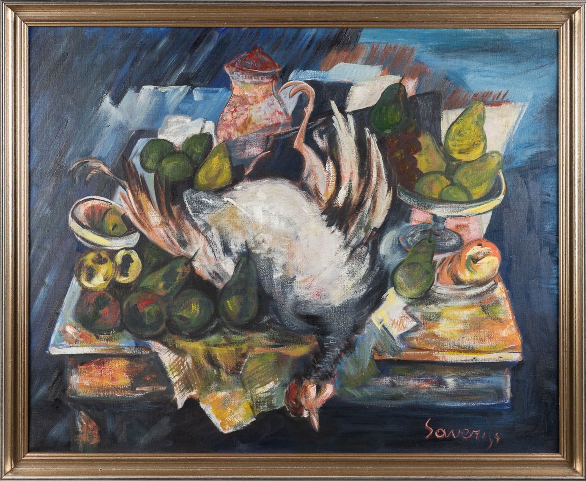 Albert SAVERYS (1886-1964) 'Nature Morte' oil on canvas. (W: 100 x H: 80 cm) - Image 3 of 9