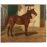 Aimé (Amand) VELGHE (1836-1870) 'Waiting Horse' oil on canvas. (W: 97,5 x H: 81,5 cm)
