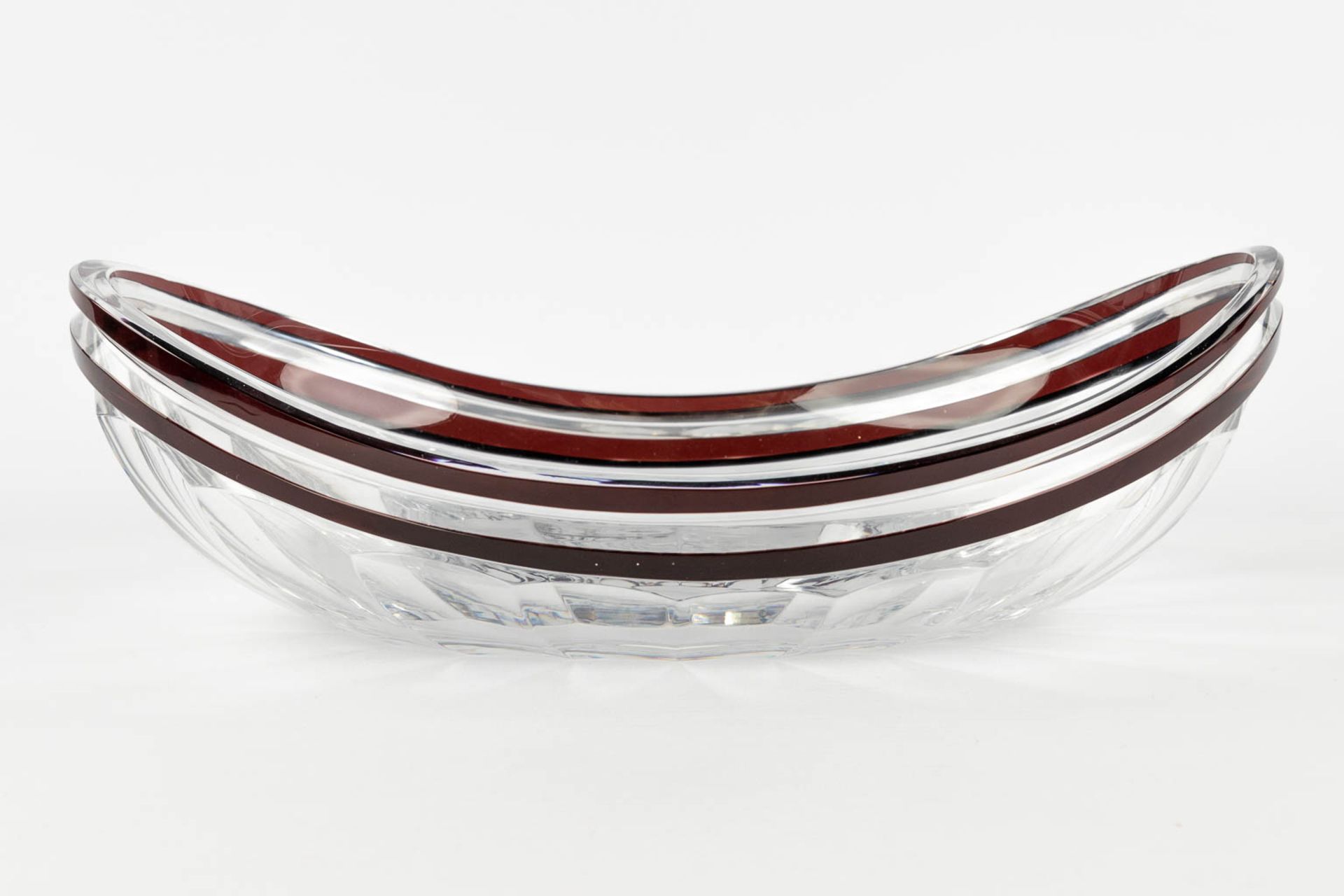 Val Saint Lambert, a bowl made of clear and brown glass, art deco style. Circa 1920-1930. (L: 19 x W - Image 5 of 10