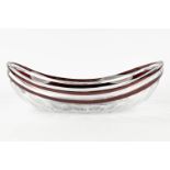 Val Saint Lambert, a bowl made of clear and brown glass, art deco style. Circa 1920-1930. (L: 19 x W