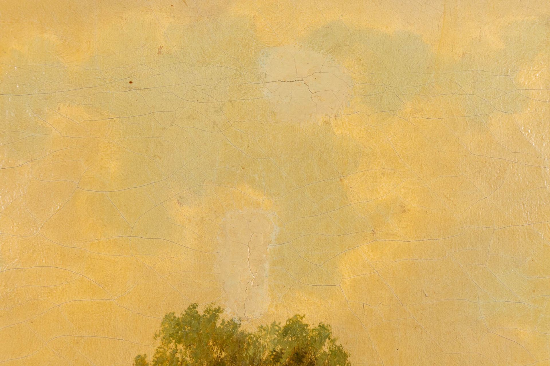 A dune view with trees, oil on canvas. Signed. 19th century. (W: 75 x H: 56 cm) - Image 8 of 9