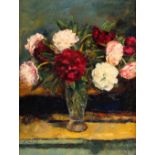 Albert STEEL (c.1915) 'Flowers' oil on canvas. 1952. (W: 50 x H: 65 cm)