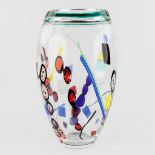 Seguso e Barovier, a large vase, glass art and made in Murano, Italy. (L: 23 x W: 27 x H: 45 cm)