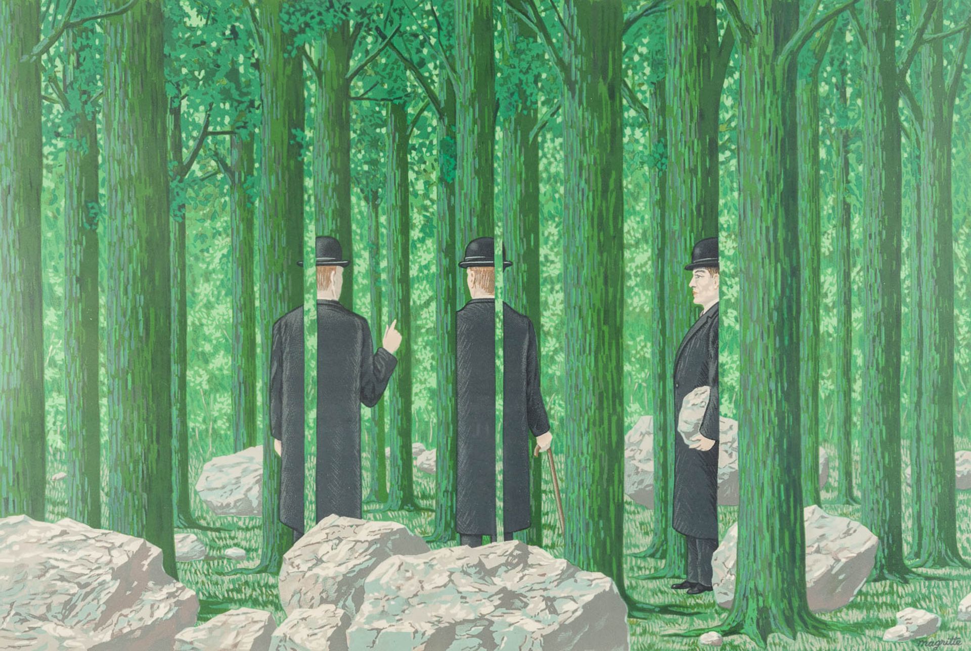 René MAGRITTE (1898-1967) 'Les Enfants Trouvées' a litography published by Fernand Mourlot. (W: 46,5