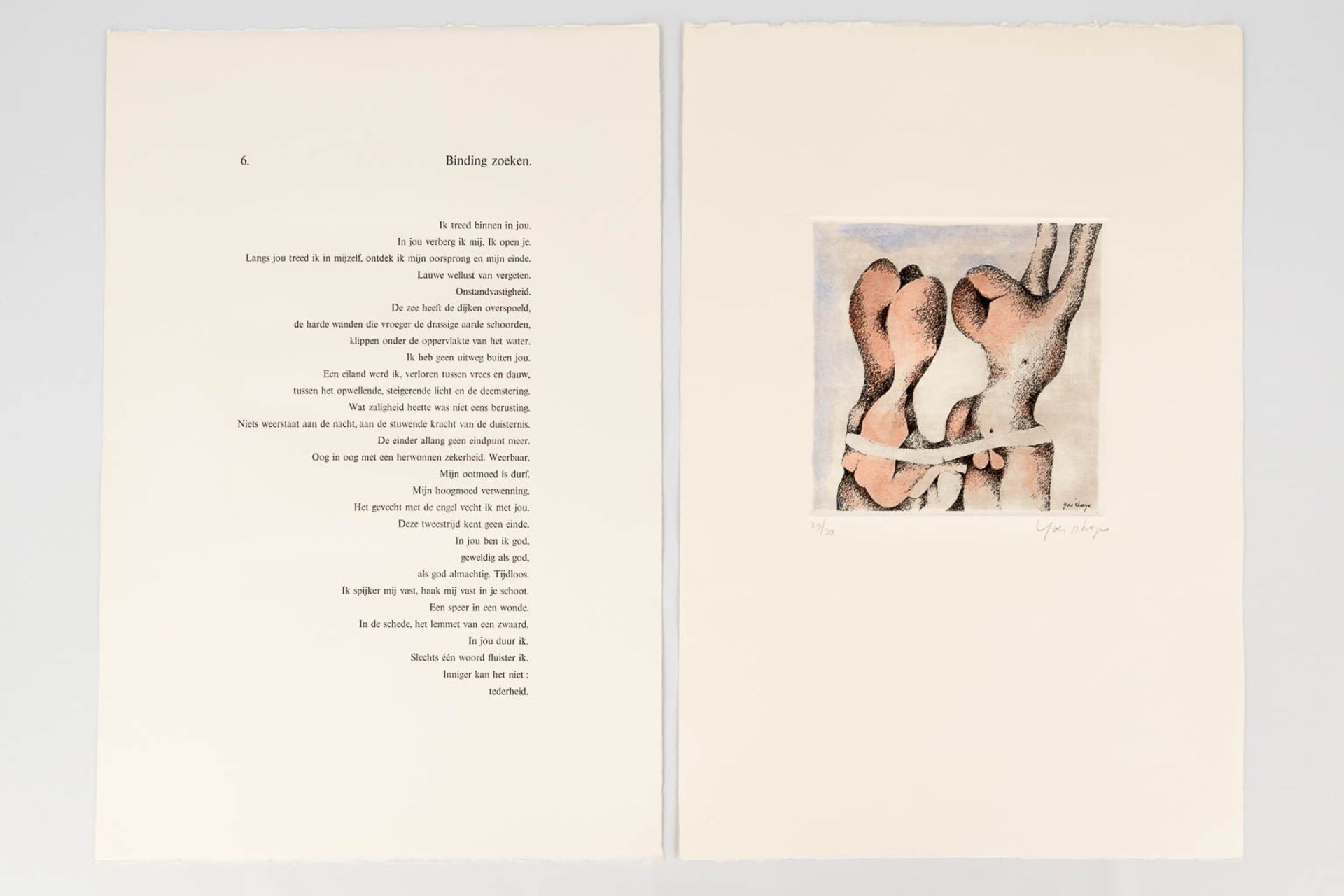 Yves RHAYÄ (1936-1995) 'Bereshit' A collection of poems and 14 serigraphs. 29/30. (L: 4 x W: 41 x H: - Image 15 of 24