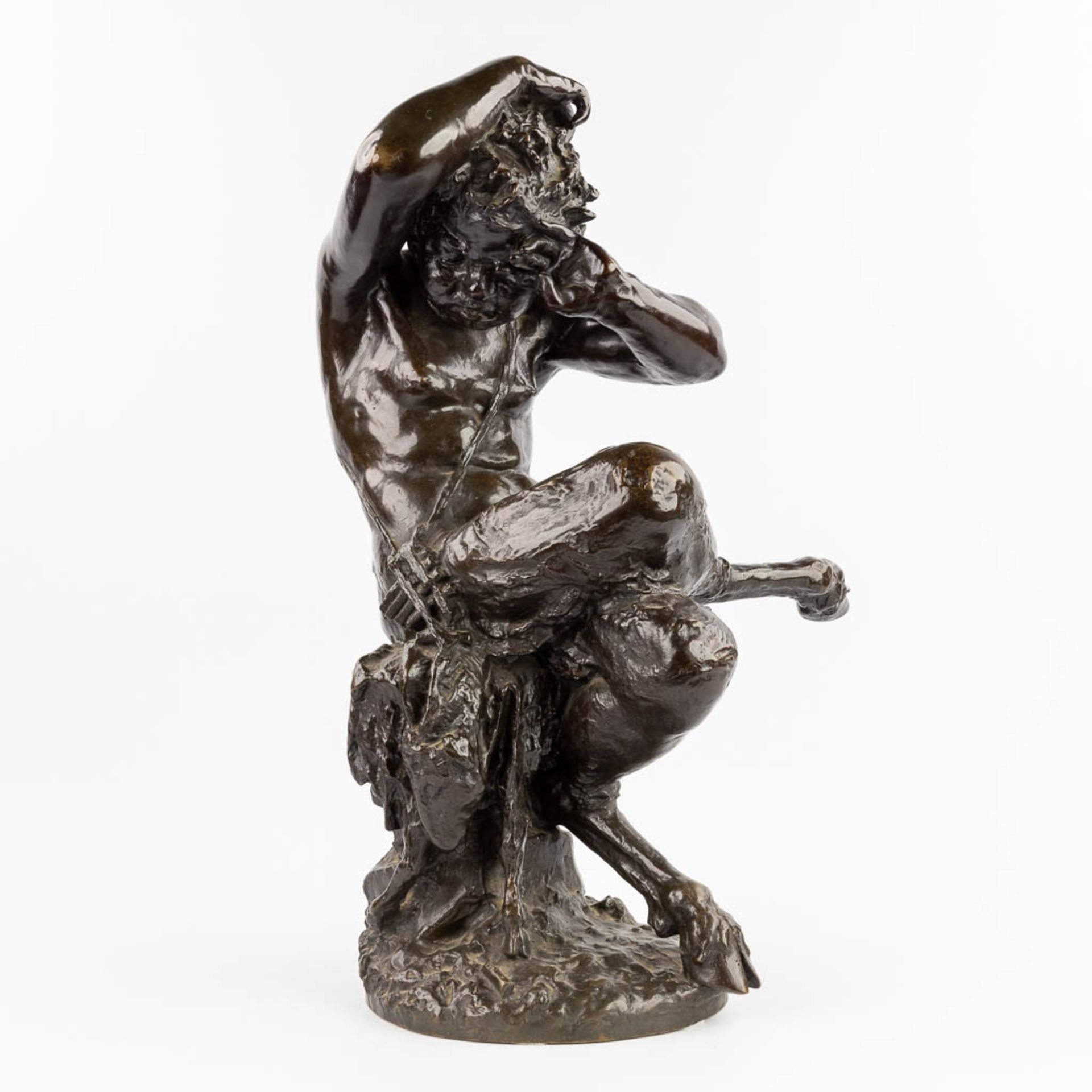 CLODION (1738-1814) 'Satyr' patinated bronze, 19de eeuw. (L: 27 x W: 40 x H: 60 cm)