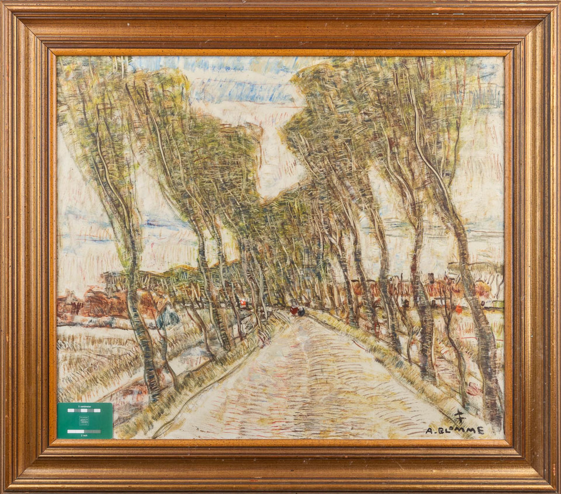 Alfons BLOMME (1889-1979) 'View of a road' oil on board. (W: 70 x H: 60 cm) - Image 2 of 6